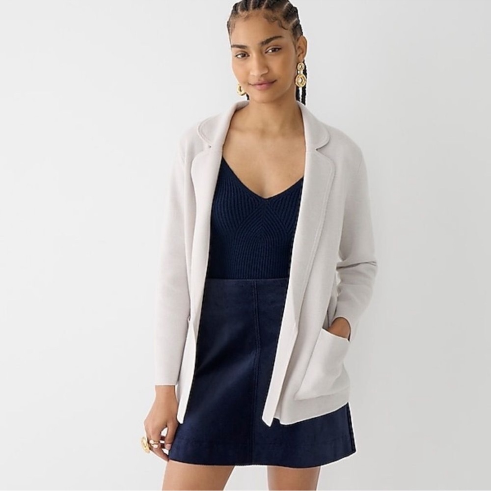 J. CREW // SZ S // Cecile relaxed sweater blazer, heather dove // retail $168